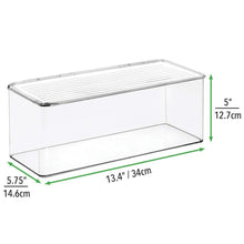 Load image into Gallery viewer, Save on mdesign makeup storage organizer box for bathroom vanity countertops drawers holds beauty blenders eyeshadow palettes lipstick lip gloss makeup brushes hinged lid 13 4 long 4 pack clear