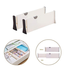 Load image into Gallery viewer, Top rated onerbuy pack of 2 extendable drawer organizer dividers adjustable closet cabinet separators with anti scratch foam edges for kitchen bathroom bedroom office and dresser desk 4 tall 11 17 lo