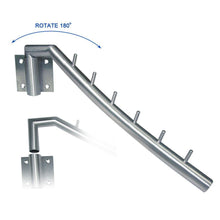 Load image into Gallery viewer, Save sunmall 12 6 folding wall mounted clothes hanger rack garment hook stainless steel with swing arm holder clothing hanging system closet storage organizer for bedrooms bathrooms laundry room 2 pack