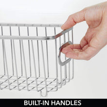 Load image into Gallery viewer, Online shopping mdesign metal bathroom storage organizer basket bin farmhouse grid design organization for cabinets shelves closets vanity countertops bedrooms under sink x long container 4 pack chrome