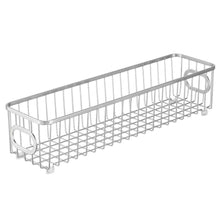 Load image into Gallery viewer, Organize with mdesign metal bathroom storage organizer basket bin farmhouse grid design organization for cabinets shelves closets vanity countertops bedrooms under sink x long container 4 pack chrome