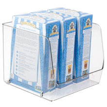 Load image into Gallery viewer, Order now mdesign large household stackable plastic food storage organizer bin basket with wide open front for kitchen cabinets pantry offices closets bedrooms bathrooms cube 7 75 wide 8 pack clear