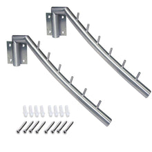 Load image into Gallery viewer, Organize with sunmall 12 6 folding wall mounted clothes hanger rack garment hook stainless steel with swing arm holder clothing hanging system closet storage organizer for bedrooms bathrooms laundry room 2 pack