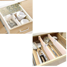 Load image into Gallery viewer, Try onerbuy pack of 2 extendable drawer organizer dividers adjustable closet cabinet separators with anti scratch foam edges for kitchen bathroom bedroom office and dresser desk 4 tall 11 17 lo