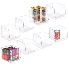Load image into Gallery viewer, Online shopping mdesign large household stackable plastic food storage organizer bin basket with wide open front for kitchen cabinets pantry offices closets bedrooms bathrooms cube 7 75 wide 8 pack clear