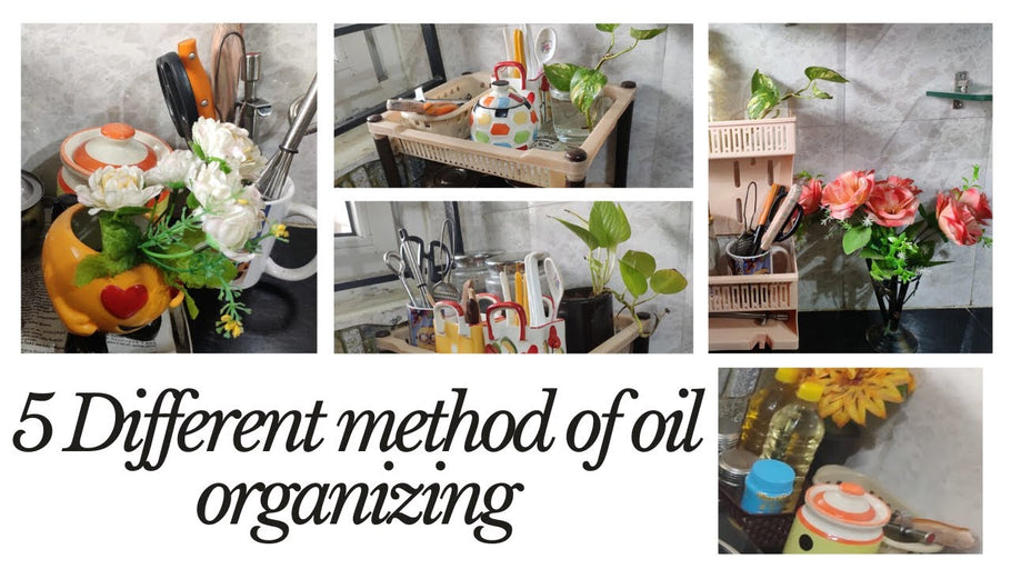 5 different methods of organizing oil bottles | Oil Organizers | Kitchen Countertop Organizers by En Kanavu Veedu (9 months ago)