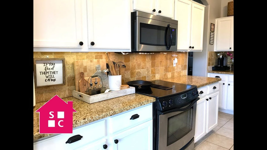 Kitchen Tour: How I Organize the Countertops and Above the Cabinets {Ep