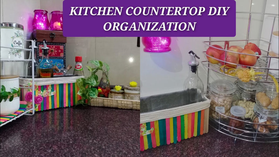 Kitchen Countertop Organization||Colourful Diy Kitchen Organization||Small Kitchen Storage ideas by Gardening and organizing tips (1 month ago)