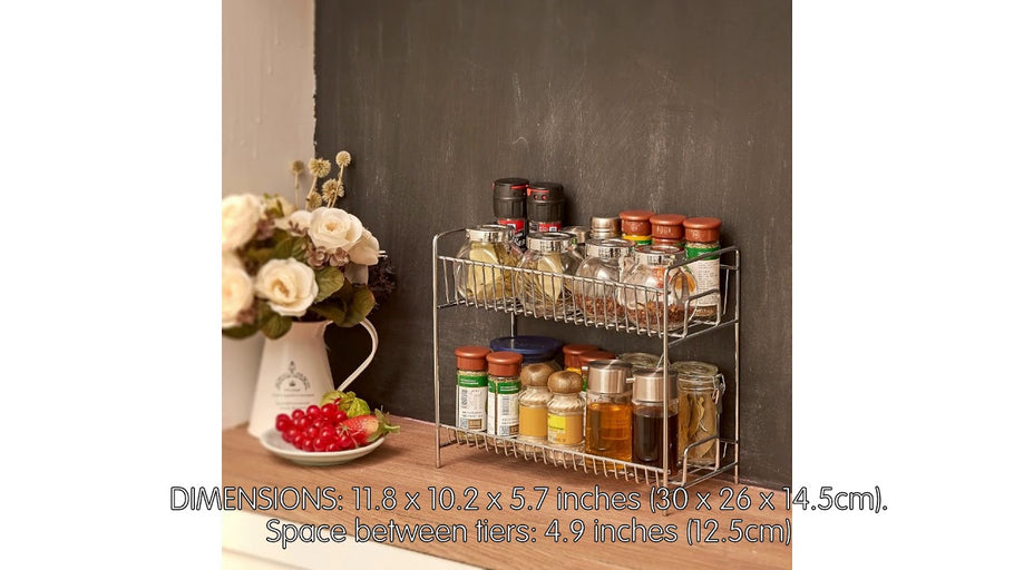 Review EZOWare 2-Tier Kitchen Countertop Organizer Holder Rack for Spice Jar, [2019] by Viddyprice Kitchen (2 years ago)