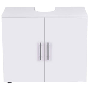 Get bathroom non pedestal under sink vanity cabinet multipurpose freestanding space saver storage organizer double doors with shelves white