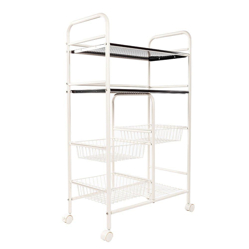 Shop wire shelve rack shelf adjustable cabinet closet unity cart garage storage for pots pans wine dishes storage organizer bathroom bedroom kitchen white 6 lattices