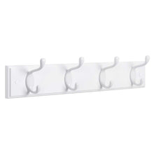 Load image into Gallery viewer, Best seller  songmics wooden wall mount coat rack with 4 metal hooks 16 inch coat hook rail for hallway bathroom closet room white ulhr23wt