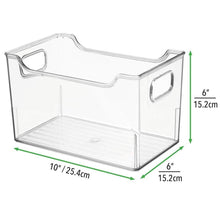 Load image into Gallery viewer, Best mdesign plastic storage organizer holder bin box with handles for cube furniture shelving organization for closet kids bedroom bathroom home office 10 x 6 x 6 high 8 pack clear