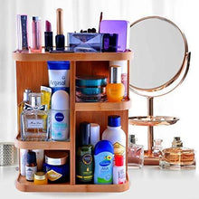 Load image into Gallery viewer, Get refine 360 bamboo cosmetic organizer multi function storage carousel for your vanity bathroom closet kitchen tabletop countertop and desk