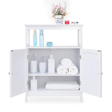 Load image into Gallery viewer, Save on iwell bathroom floor storage cabinet with 1 adjustable shelf 3 heights available free standing kitchen cupboard wooden storage cabinet with 2 doors office furniture white ysg002b