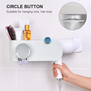 Organize with visv hair dryer holder wall mount hair tools holder bathroom styling tool organizer no drilling styling tool holder for bathroom storage grey