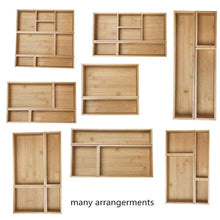 Load image into Gallery viewer, Shop xxl set of 6 bamboo drawer storage box desk organizer 9 compartment organization tray holder 100 bamboo drawer divider 18 x 15 x 2 5 for office bathroom bedroom kitchen children room