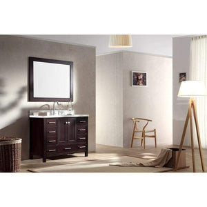 Related ariel cambridge a043s esp 43 single sink solid wood bathroom vanity set in espresso with white carrara marble countertop