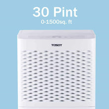 Load image into Gallery viewer, Latest tosot 30 pint dehumidifier for small rooms up to 1500 square feet energy star quiet portable with wheels and continuous drain hose outlet dehumidifiers for home basement bedroom bathroom