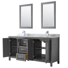 Load image into Gallery viewer, Discover the best wyndham collection daria 72 inch double bathroom vanity in dark gray white carrara marble countertop undermount square sinks and 24 inch mirrors
