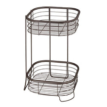 Load image into Gallery viewer, Storage idesign forma metal wire free standing 2 tier shelves vanity caddy baskets for bathroom countertops desks dressers 9 5 x 9 5 x 15 25 bronze