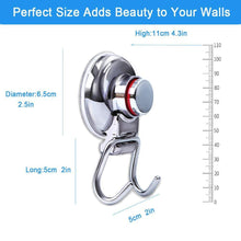 Load image into Gallery viewer, On amazon suction cup hooks heavy duty vacuum hook wall suction hooks for flat smooth wall bathroom kitchen towel robe loofah stainless steel chrome pack of 3