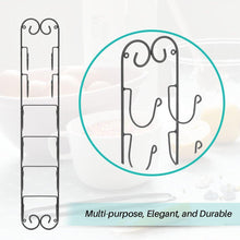 Load image into Gallery viewer, New rolling pin wall mount adds an elegant appeal to any room with this durable iron material with a black finish wall mount in the kitchen to store wine bottles hang in the bathroom for towel storage
