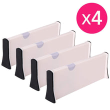 Load image into Gallery viewer, Order now 4 drawer organizer and dividers organize silverware and utensils in home kitchen divider for clothes in bedroom dresser designed to not snag underwear and bra fabrics bathroom storage organizers