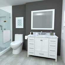 Load image into Gallery viewer, Best seller  ariel cambridge a043s wht 43 single sink solid wood bathroom vanity set in grey with white 1 5 carrara marble countertop