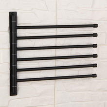 Load image into Gallery viewer, Order now gerz bathroom swing arm towel bars wall mount bath towel rack with 6 arms hanger towel holder organizer sus 304 stainless steel matte black