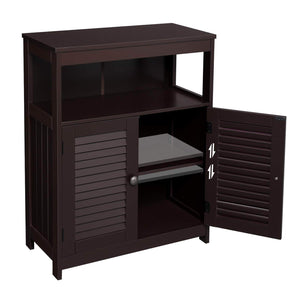 Amazon best vasagle bathroom storage floor cabinet free standing cabinet with double shutter door and adjustable shelf brown ubbc40br