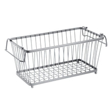 Load image into Gallery viewer, Organize with mdesign household stackable metal wire storage organizer bin basket with built in handles for kitchen cabinets pantry closets bedrooms bathrooms 12 5 wide 6 pack silver