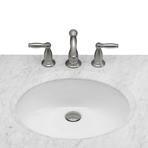 Budget maykke oxford 25 transitional bathroom vanity set in cinnamon marble vanity top carrara white ceramic undermount sink with 8 widespread faucet holes in white lba5024001