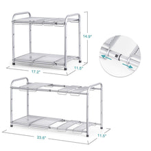 Load image into Gallery viewer, Discover bextsware under sink shelf organizer 2 tier storage rack with flexible expandable 15 to 27 inches for kitchen bathroom cabinet