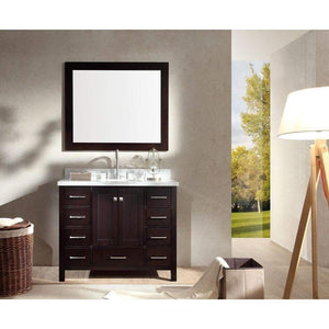 Results ariel cambridge a043s esp 43 single sink solid wood bathroom vanity set in espresso with white carrara marble countertop