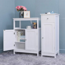 Load image into Gallery viewer, Select nice iwell bathroom floor storage cabinet with 1 adjustable shelf 3 heights available free standing kitchen cupboard wooden storage cabinet with 2 doors office furniture white ysg002b
