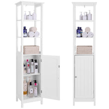 Load image into Gallery viewer, Products vasagle floor cabinet multifunctional bathroom storage cabinet with 3 tier shelf free standing linen tower wooden white ubbc63wt
