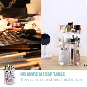 Storage organizer makeup organizer acrylic cosmetic organizer vanity and rotating makeup storage perfume organizer with large capacity fit cosmetics perfume brush and more for countertop bathroom and bedroom