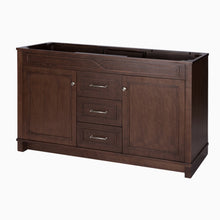 Load image into Gallery viewer, Organize with maykke abigail 60 bathroom vanity cabinet in birch wood american walnut finish double floor mounted brown vanity base cabinet only ysa1156001