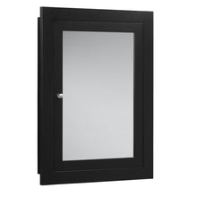 Load image into Gallery viewer, Save ronbow frederick 24 x 32 transitional solid wood frame bathroom medicine cabinet in black 2 mirrors and 2 cabinet shelves 618125 b02