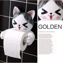 Load image into Gallery viewer, Get c s toilet paper holder dispenser tissue roll towel holder stand funny animal wall mount bathroom kitchen home decor cat
