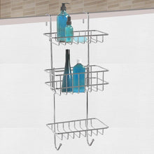 Load image into Gallery viewer, Shop here hontop shower caddy storage organizer with 3 baskets over the door rack for bathroom kitchen storage shelves toiletries spice towel and soap holder
