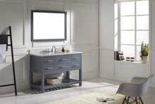 Load image into Gallery viewer, Storage virtu usa caroline estate 48 inch single sink bathroom vanity set in grey w round undermount sink italian carrara white marble countertop no faucet 1 mirror ms 2248 wmro gr