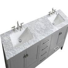 Load image into Gallery viewer, Save on eviva evvn412 72gr aberdeen 72 transitional grey bathroom vanity with white carrera countertop double square sinks combination