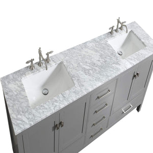 Save on eviva evvn412 72gr aberdeen 72 transitional grey bathroom vanity with white carrera countertop double square sinks combination