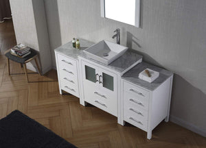 Best virtu usa dior 60 inch single sink bathroom vanity set in white w square vessel sink italian carrara white marble countertop single hole polished chrome 1 mirror ks 70060 wm wh