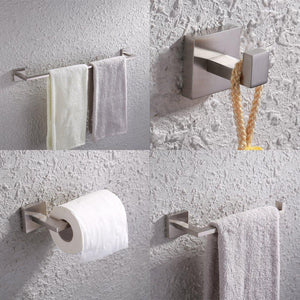 Try kes 4 piece bathroom accessory set rustproof towel bar hook toilet paper holder towel ring wall mount brushed sus 304 stainless steel la2252 42