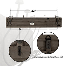 Load image into Gallery viewer, Discover the avignon home rustic coat rack with hooks vintage wooden wall mounted coat rack 38 inches wide and 7 inches high for entryway bathroom and closet
