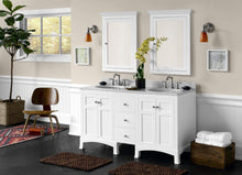 Load image into Gallery viewer, Amazon ronbow edward 27 x 34 transitional solid wood frame bathroom medicine cabinet with 2 mirrors and 2 cabinet shelves in white 617026 w01